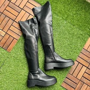 Mango Shoes Mango Black Over The Knee Luca Boots Poshmark